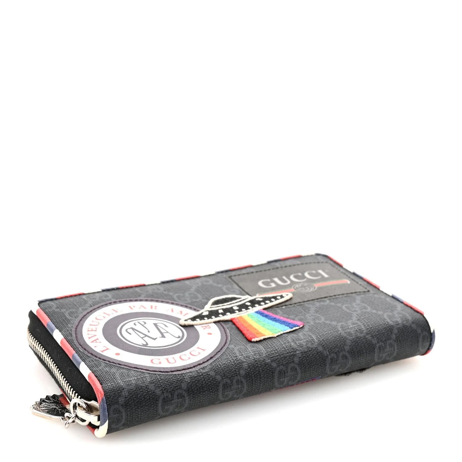 Night Courrier Embroidered Zip Around Wallet 4