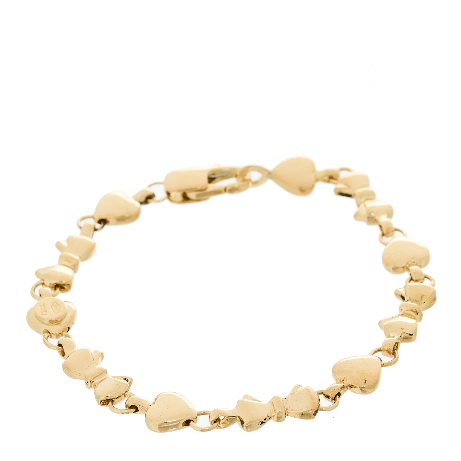 18K Yellow Gold Heart Bow 2