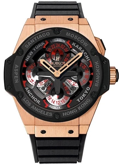 Worldofluxuryus — Hublot King Power Unico GMT 18K Rose Gold & Ceramic — Watch — resale