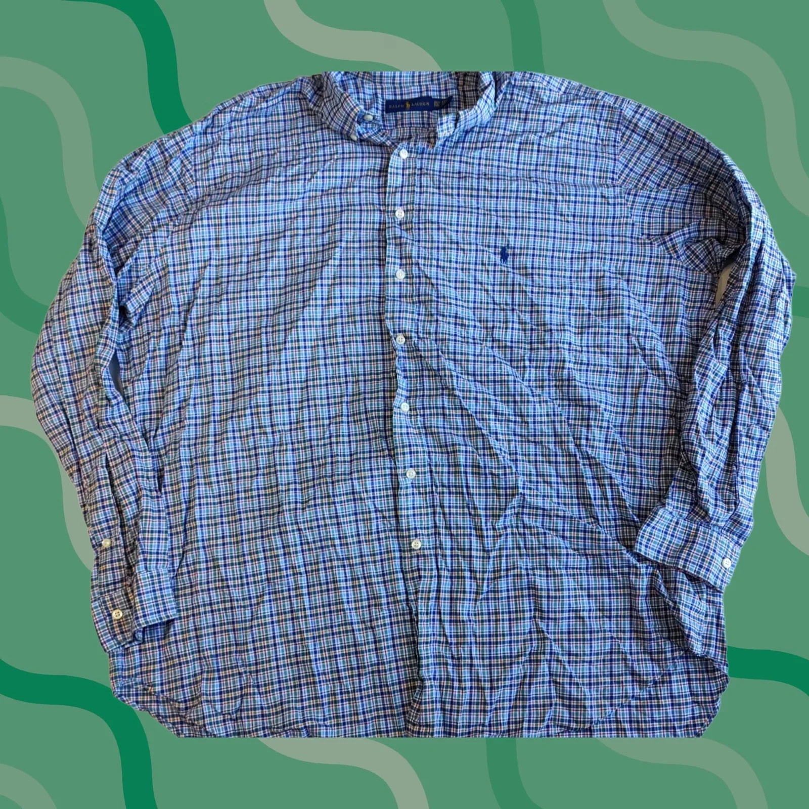Polo Ralph Lauren — Polo Ralph Lauren Shirt 3XLT Madras Plaid Button Down Long Sleeve — streetwear — resale