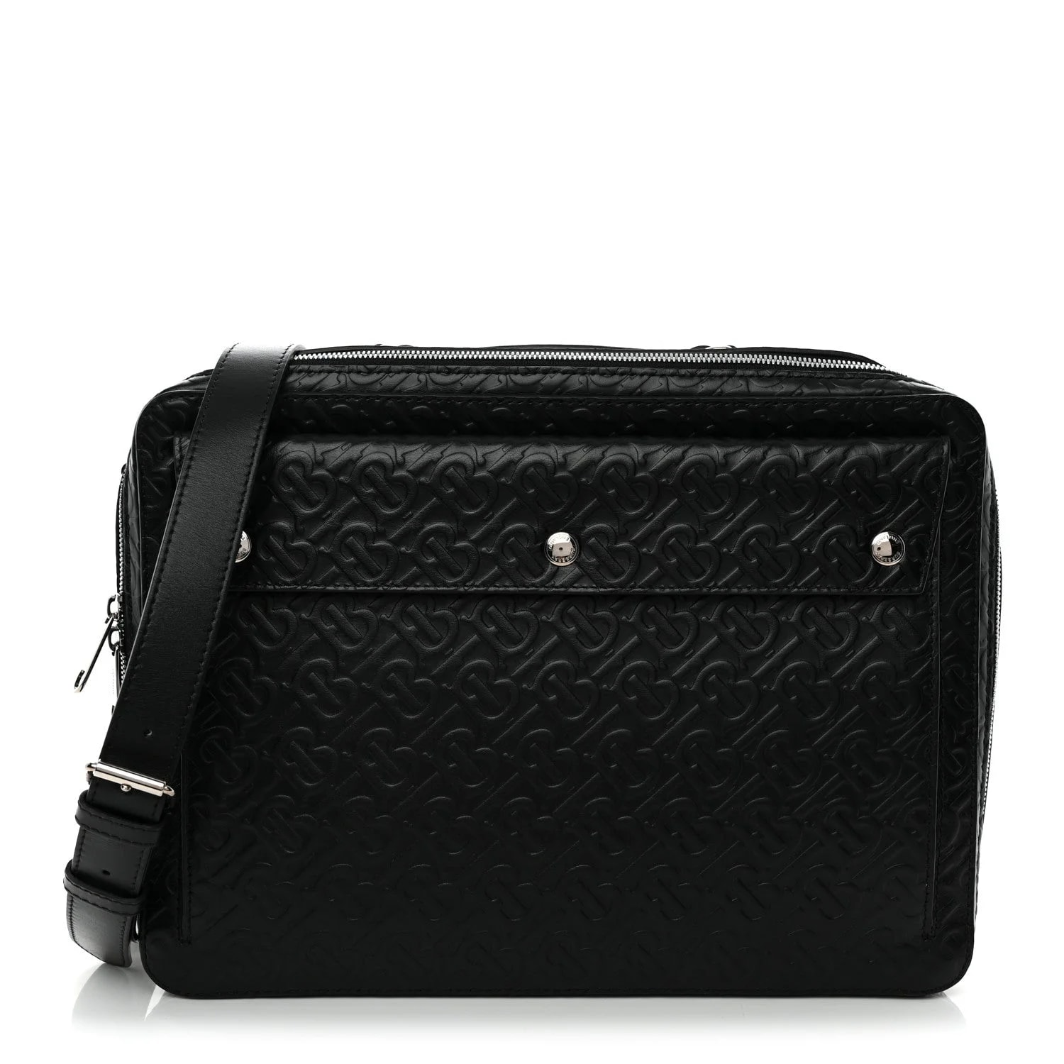 Burberry — Embossed TB Triple Stud Briefcase — Handbag — resale