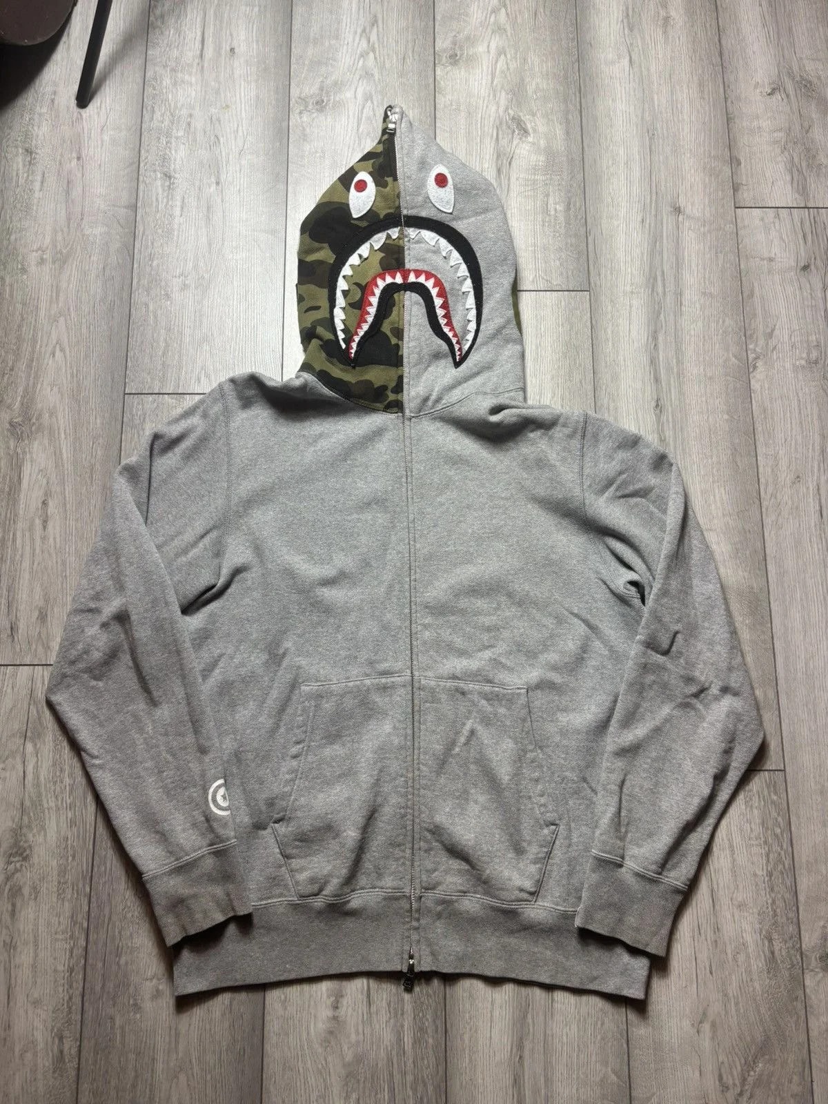 Bape Half Camo Shark Full Zip Hoodie 2