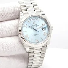 Rolex — Rolex 228236 Day Date 40 Platinum With Ice Blue Stick Dial — Watch — resale