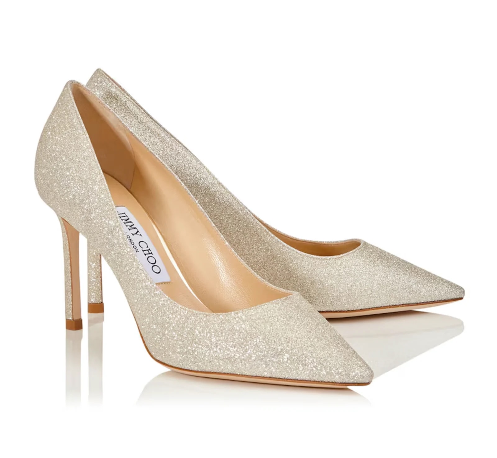 Jimmy Choo — Jimmy Choo Romy 85 Glitter — Designer Shoe — resale
