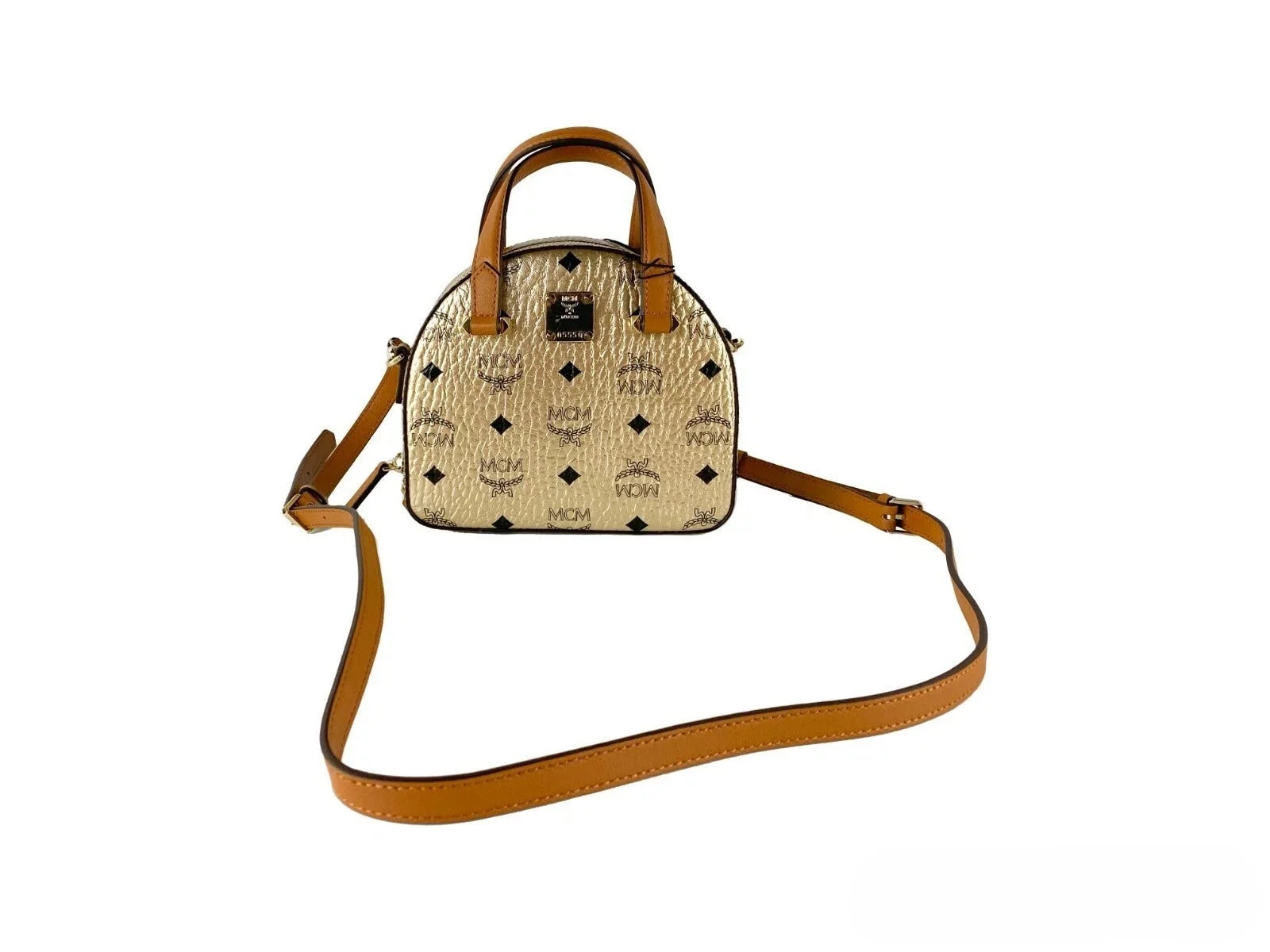 MCM Half Moon Mini Round Top Crossbody 4
