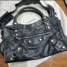 Balenciaga — Balenciaga City 2way 173084 Dark Auth — Handbag — resale