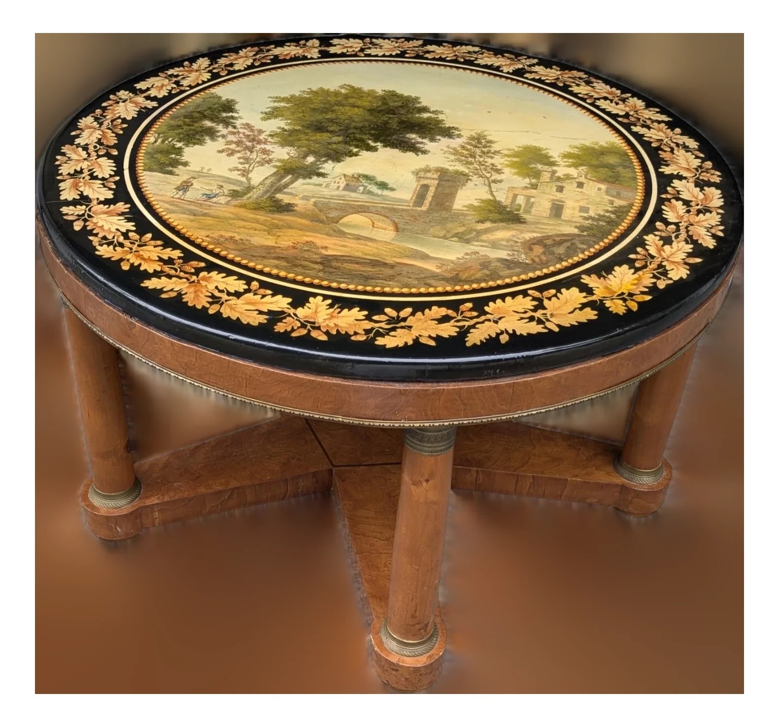 Antique Scagliola With Central Pastoral Landscape Medallion — Furniture — resale