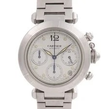 Cartier — Cartier Pasha C Chronograph W31039M7 Automatic Stainless Steel White — Watch — resale
