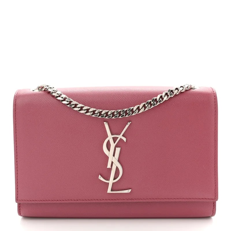 Saint Laurent — Grain de Poudre Small Classic Monogram Kate Satchel Mystic — Handbag — resale