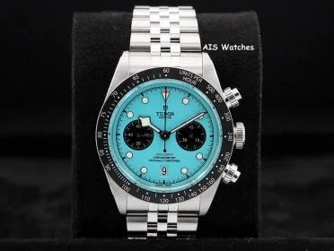 Tudor — Tudor 79360N Black Bay Chronograph 41MM Flamingo Blue Dial SS Jubilee — Watch — resale