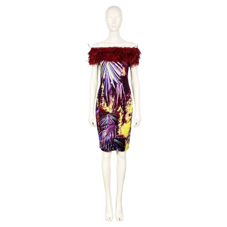 Jean Paul Gaultier — Jean Paul Gaultier Tropical Burst Print Off‑Shoulder Bodycon Dress — Clothing — resale