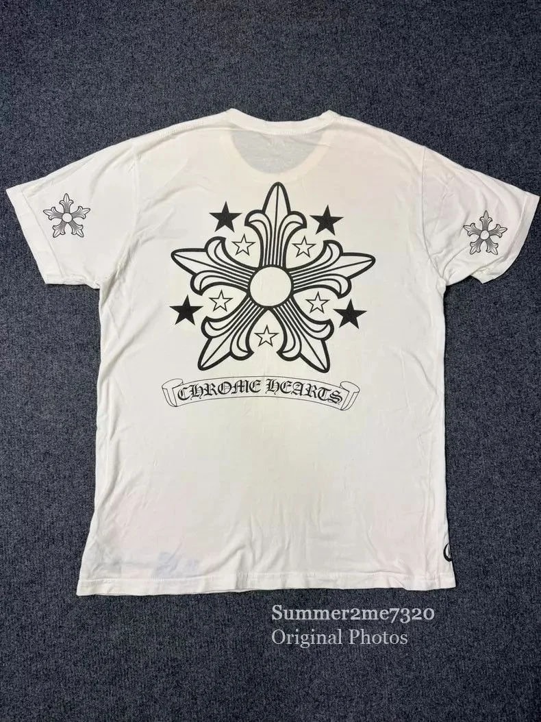 Hearts Pentagram Printed Short Sleeved T-shirt 2