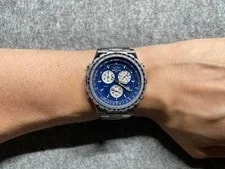 Breitling — Breitling Jupiter Pilot A59028 Blue Dial Steel Quartz Chronograph — Watch — resale