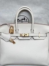 Auth Hermès Birkin 25 Perle Top Handle 3