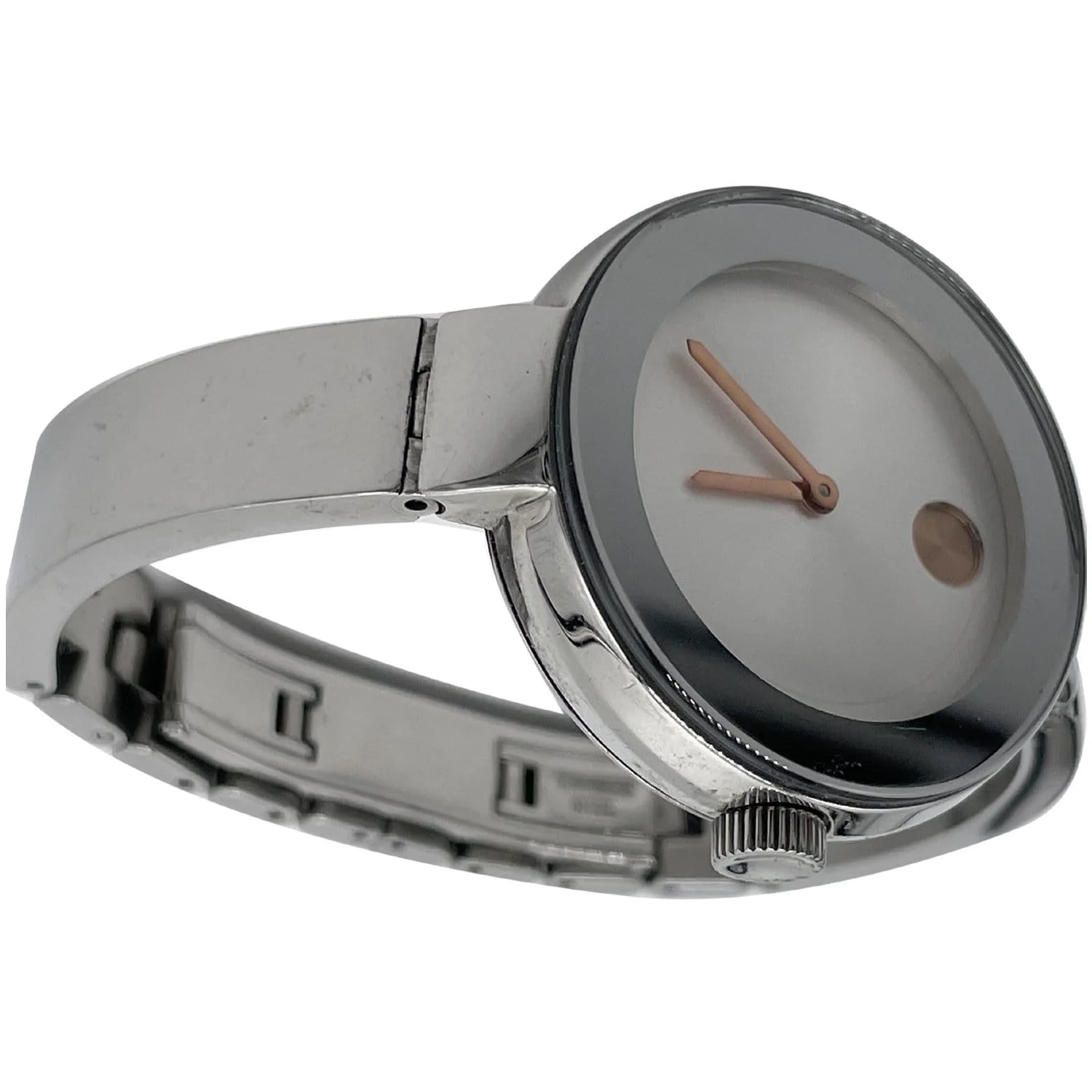 Movado Bold Bangle Swiss Bracelet SS Silver Dial 33MM 3