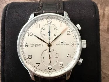 IWC — IWC Portugieser Chronograph IW3714-01 W/ Santoni Strap and Service Box (Sell Or Trade for BB54) — Watch — resale