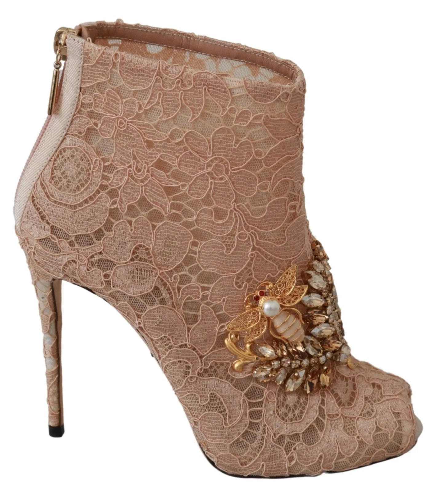 Dolce & Gabbana — Dolce & Gabbana Lace Booties Stilettos — Designer Shoe — resale