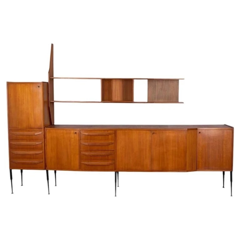 1960s Sideboard With Wall-mounted System, Italian Design — Furniture — resale