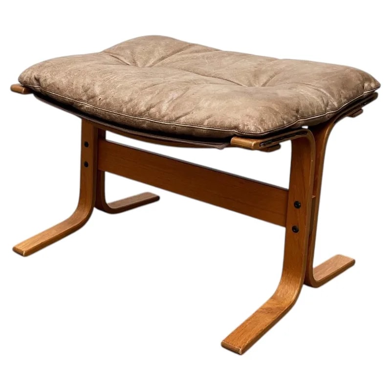 Mid-Century Modern Siesta Leather Footstool Ingmar Relling for Westnofa 1960s — Furniture — resale
