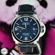 Panerai — 🔥Panerai Luminor Marina PAM01313 44mm Blue Sunburst Dial | Blue Alligator Strap — Watch — resale
