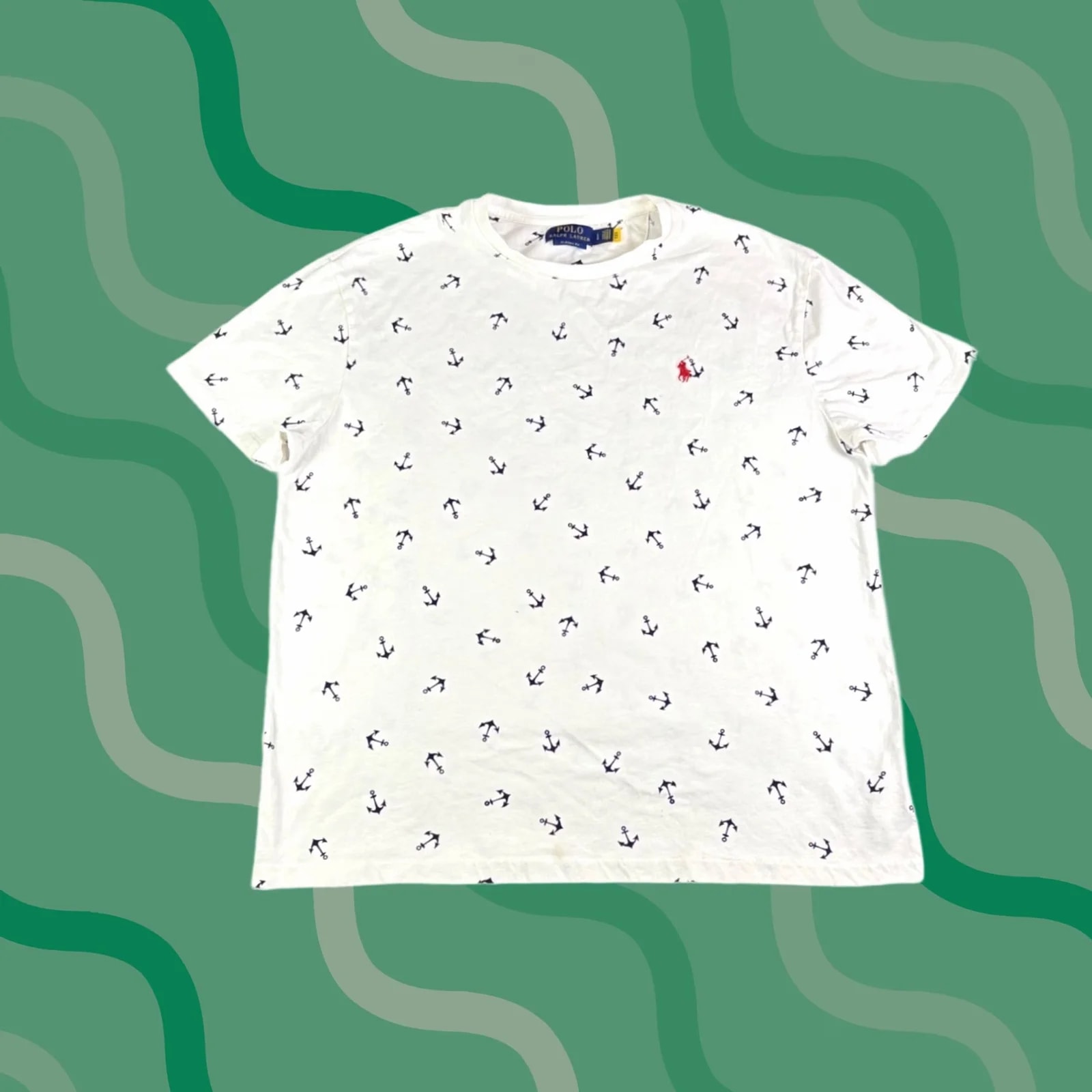 Polo Ralph Lauren — Polo Ralph Lauren Anchor Print T-Shirt Classic Fit Large Nautical — streetwear — resale
