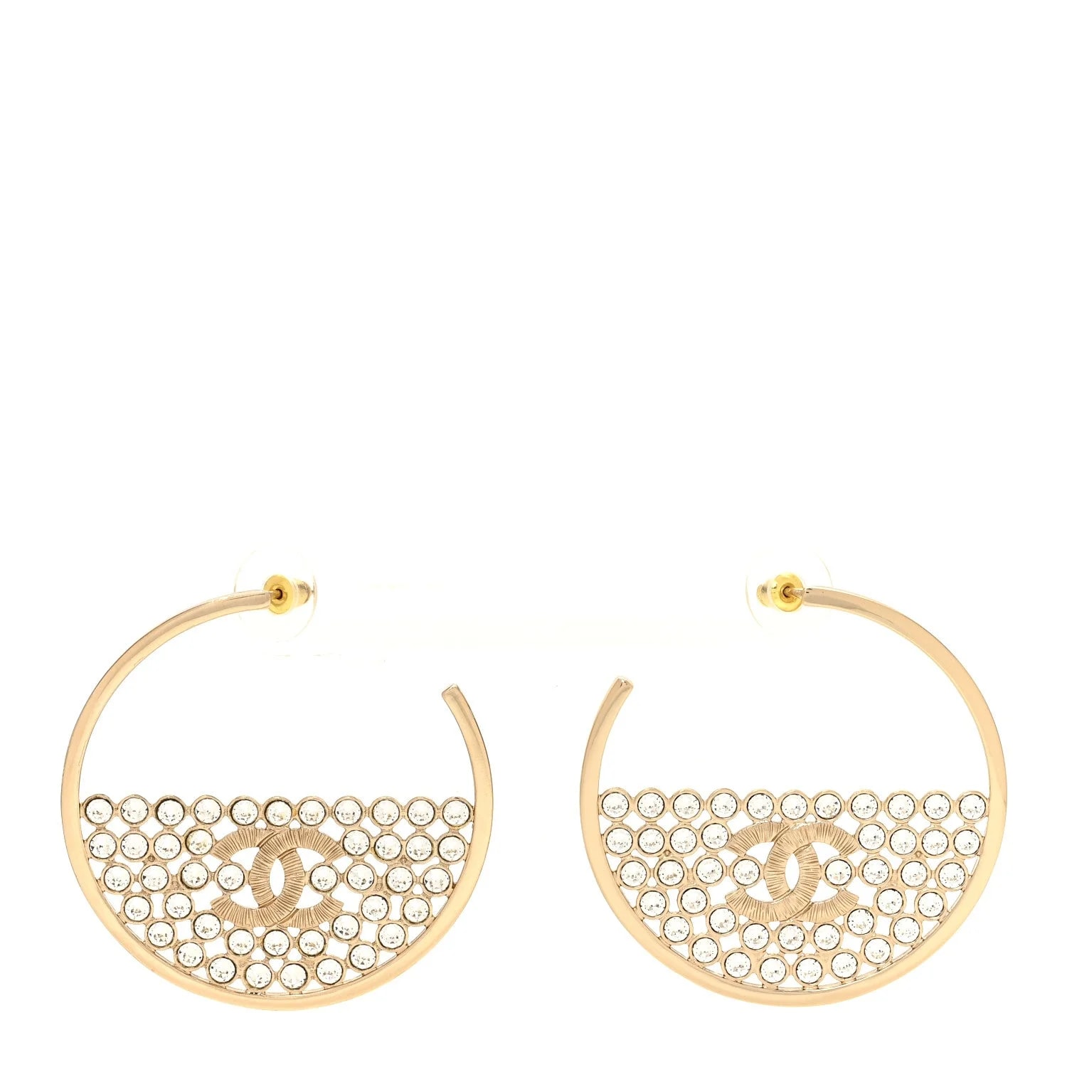 Chanel — Metal Strass CC Hoop Light — Jewelry — resale