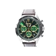 Seiko 8T63-00D0 ’S Green Battery Replaced Omega Style From Japan 4