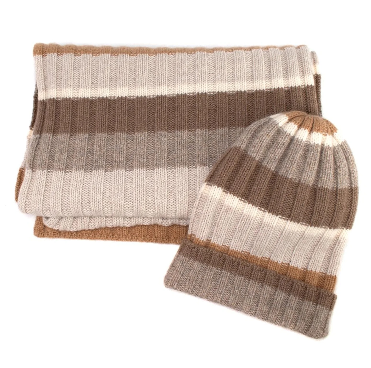 Loro Piana Tonal Striped Hat & Scarf 3