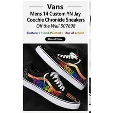 Vans — Vans Old Skool 14 Custom YN Jay Coochie Man Hand Painted 507698 — Sneaker — resale