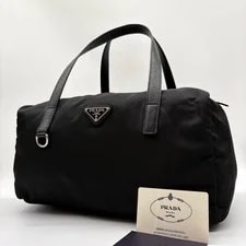 Prada Mini Boston Triangle Logo Tag Auth 2