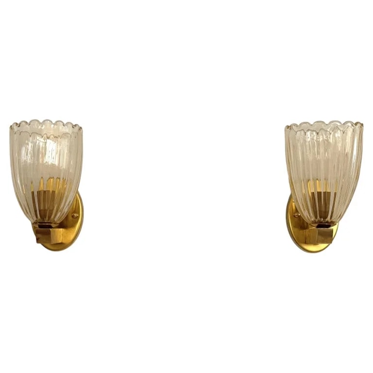 Italian and Murano Wall Or Sconces in Art Deco Style, 1990s — lighting — resale