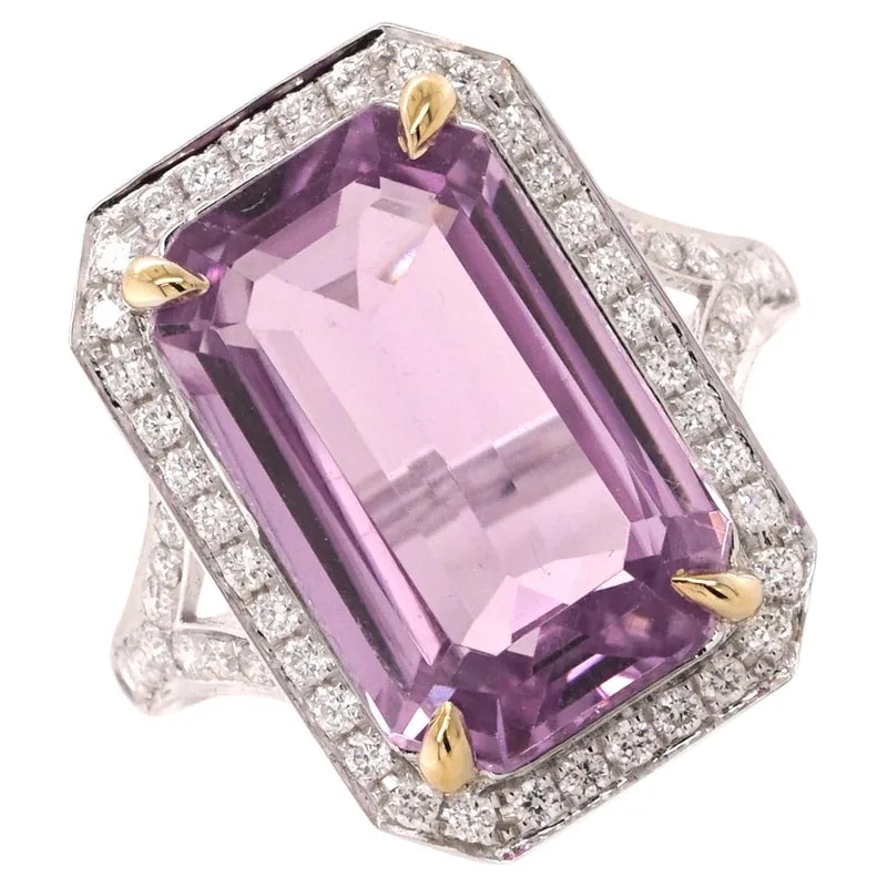 Fei Liu 9.8ct Kunzite and Diamond Platinum Cocktail Ring 2