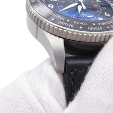 IWC Pilot's Timezoner Chronograph 46mm Stainless Steel/Leather Black D... 4