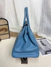 Hermes Birkin 35 Jean PHW Stitch Square L Auth 3