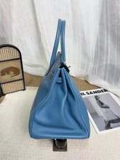 Hermes Birkin 35 Jean PHW Stitch Square L Auth 4