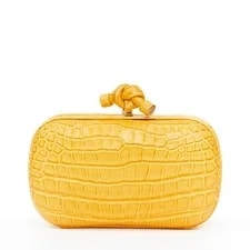 Bottega Veneta — Bottega Veneta Pochette Knot Exotic Yello One Size — Handbag — resale