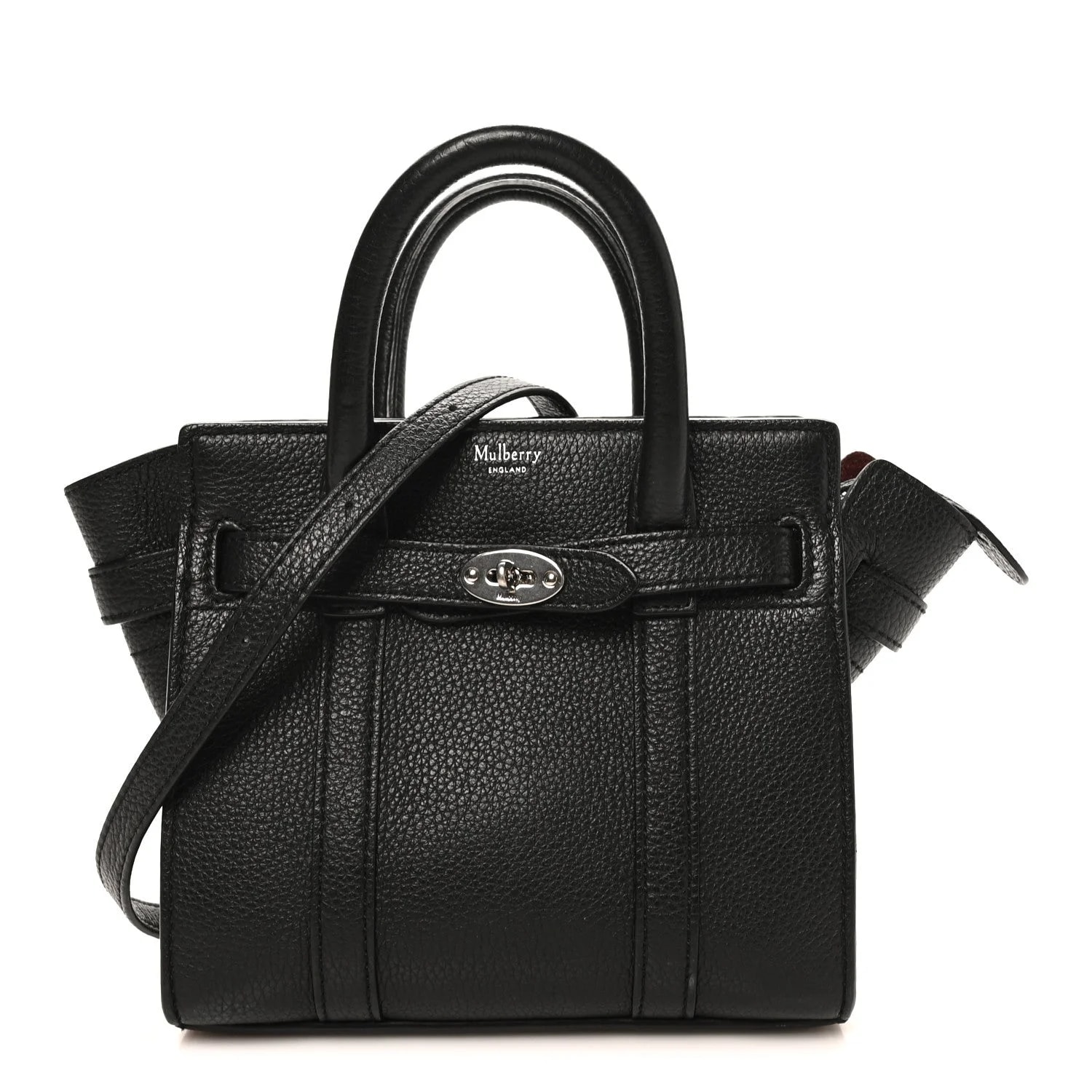 Mulberry — Small Classic Grain Micro Bayswater Zip — Handbag — resale