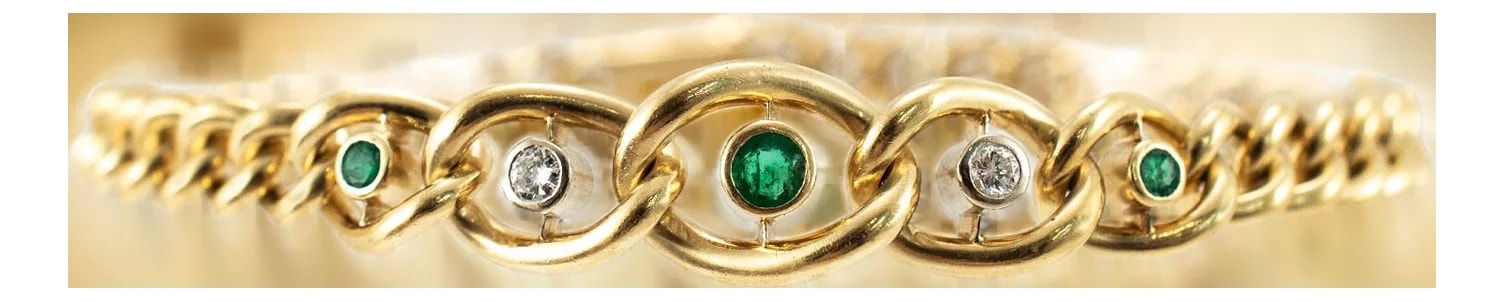 18k Yellow Gold Graduated Articulated Curb Link — Jewelry — resale
