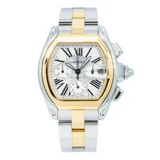 Cartier Roadster Two Tone Chronograph W62027Z1 2618 43mm 2