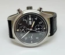 S/Steel IWC Flieger Chronograph Automatic DAY Date Ref 370613* Exlnt 2