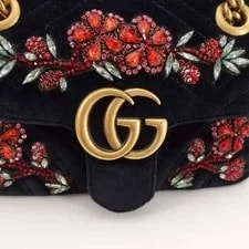 Gucci GG Marmont Small Floral Flap Chain Crossbody 2