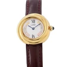 Cartier — Cartier Mast Trinity Vermeil 27mm SV925/Leather White Dial W1010644 — Watch — resale