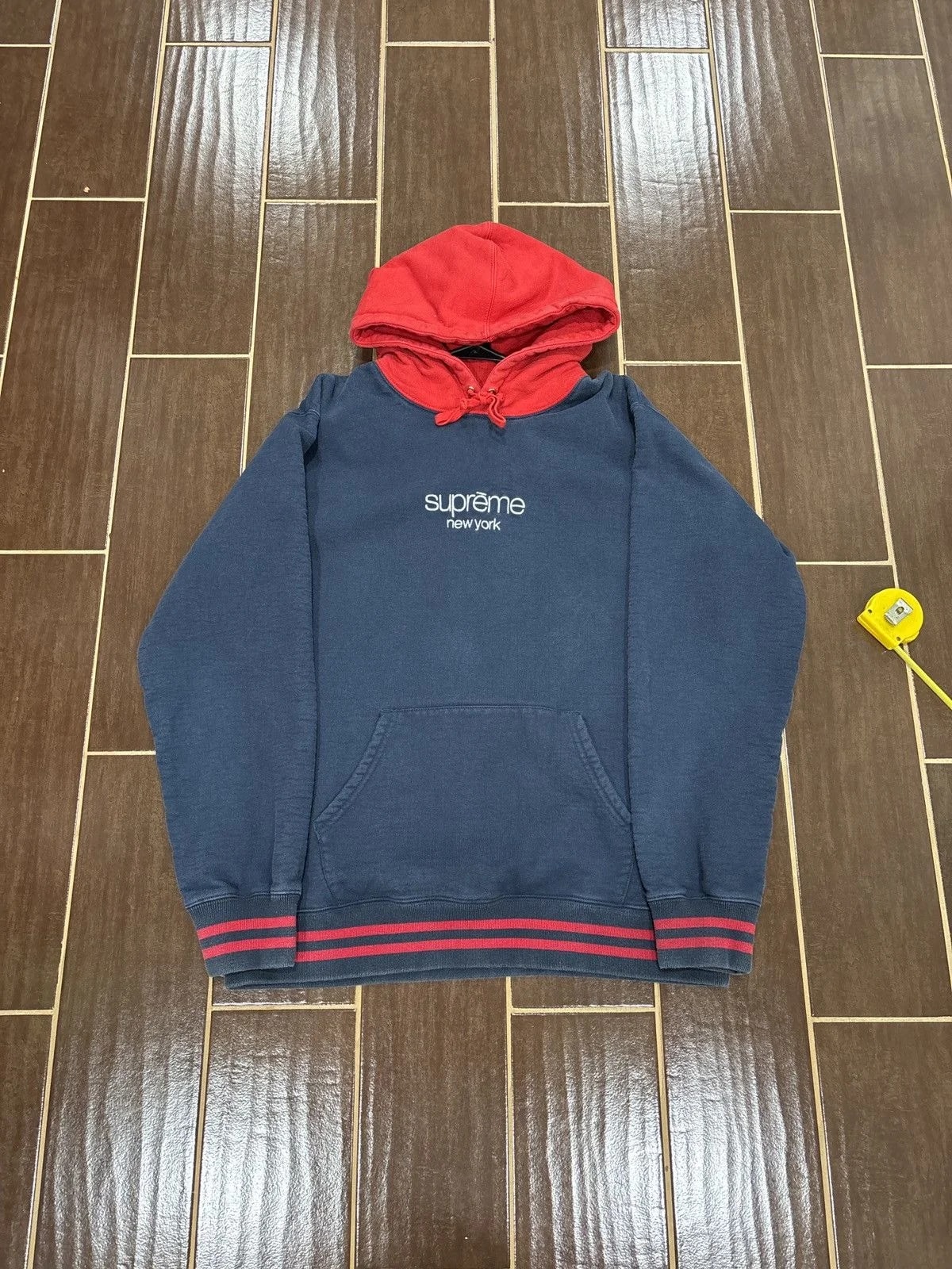 Supreme — Supreme Classic Logo Stripe Hoodie — streetwear — resale