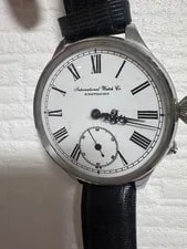 IWC International Co. Hand-wind Black White Leather Band 4
