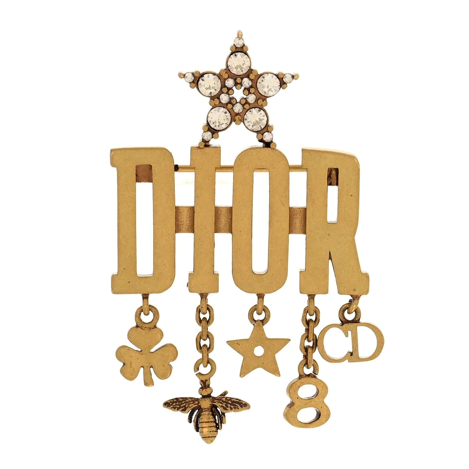 Dior — Metal Dio(r)evolution Logo Brooch Antique — Accessory — resale
