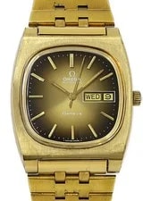 Omega — Omega Geneva Automatic Square 166.0188 Gold Brown Automatic — Watch — resale