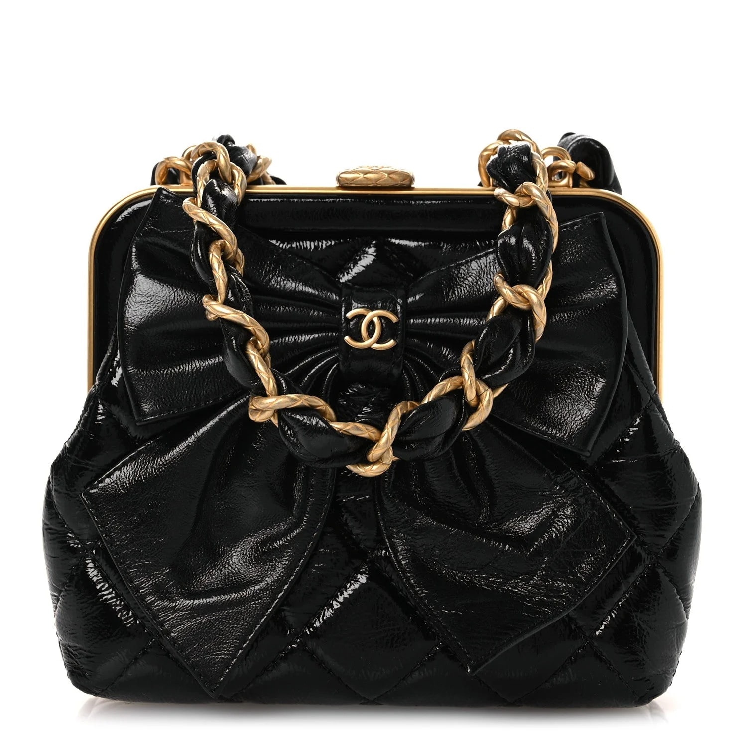 Chanel — Crumpled Bow With Chain — Handbag — resale