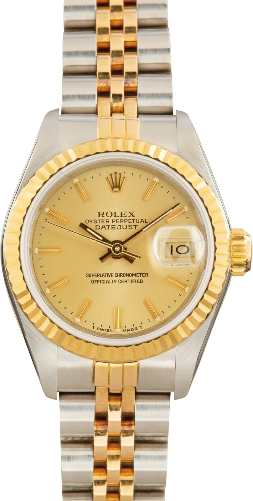 Steel & Gold Rolex Datejust Champagne Dial Ref 69173 3