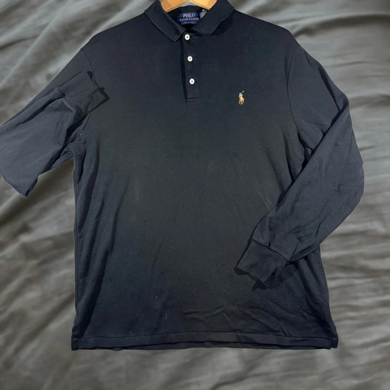 Polo Ralph Lauren — Polo Ralph Lauren Polo Shirt Mens Large Black Long Sleeve Classic Fit Cotton — streetwear — resale
