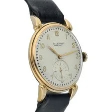 IWC 18k Gold Silver Arabic Dial 36 Mm Leather Manual Wind 3